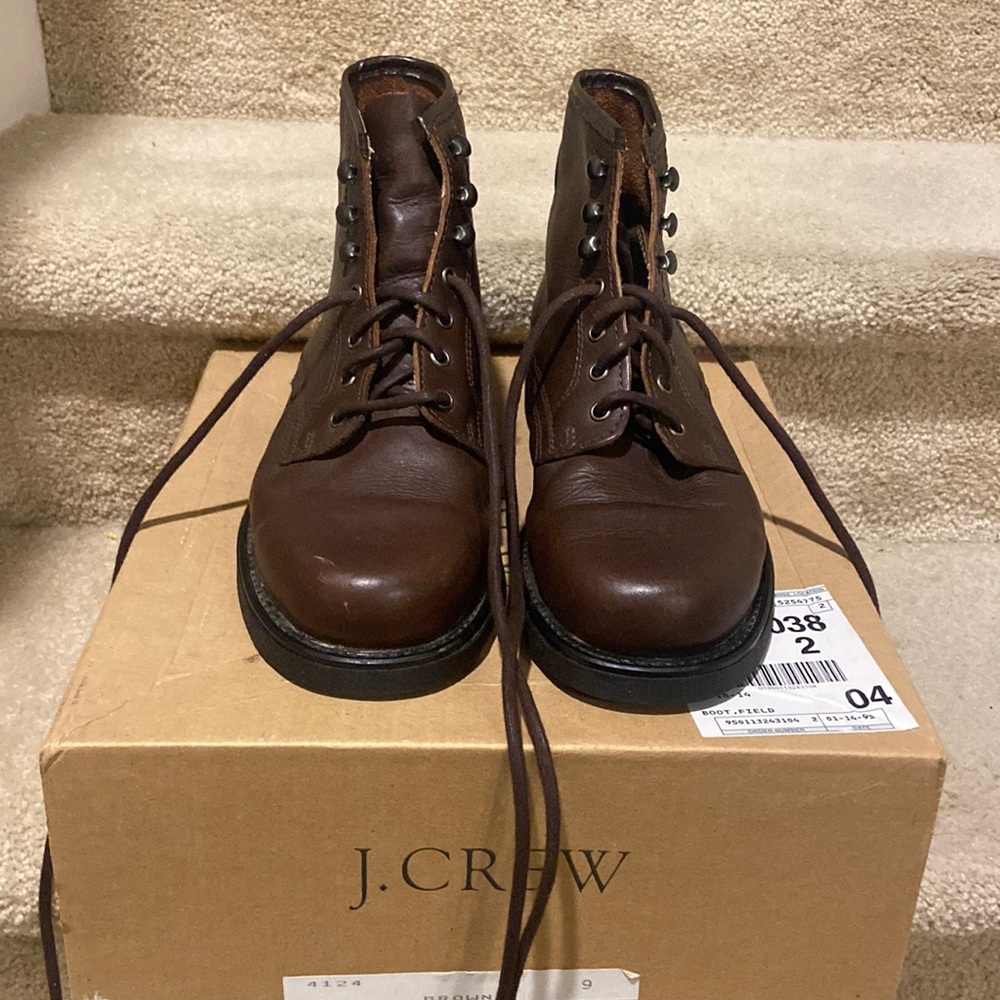 Brown lace up boots
